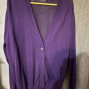Torrid Purple Cardigan Sweater V-Neck Knit